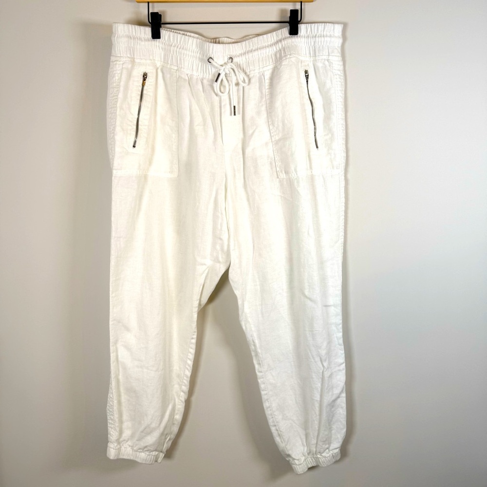 Athleta Cabo Linen Jogger Drawstring Elastic Waist Sweatpants Lounge‎ Wear 18